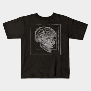 Outline † Glitch Skull † Graphic Design Kids T-Shirt